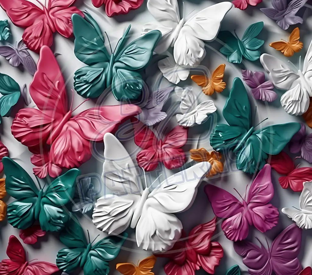 3D Butterflies 013 Printed Pattern Vinyl