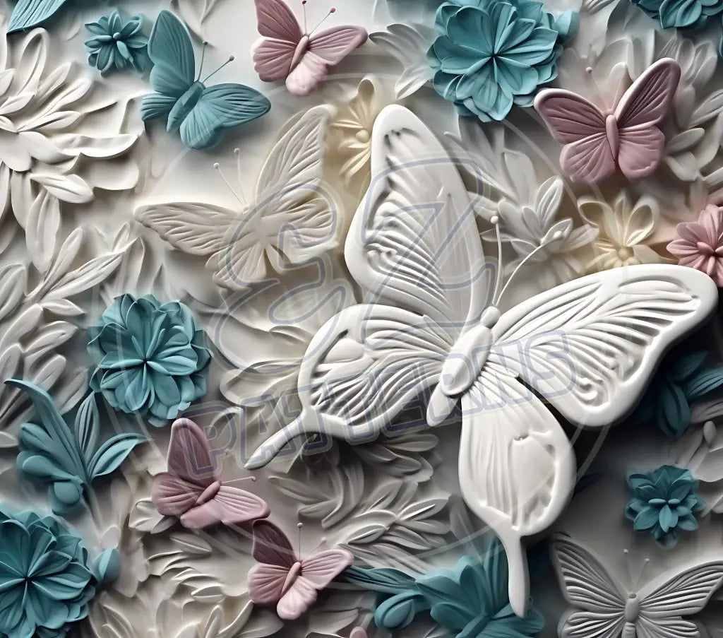 3D Butterflies 018 Printed Pattern Vinyl