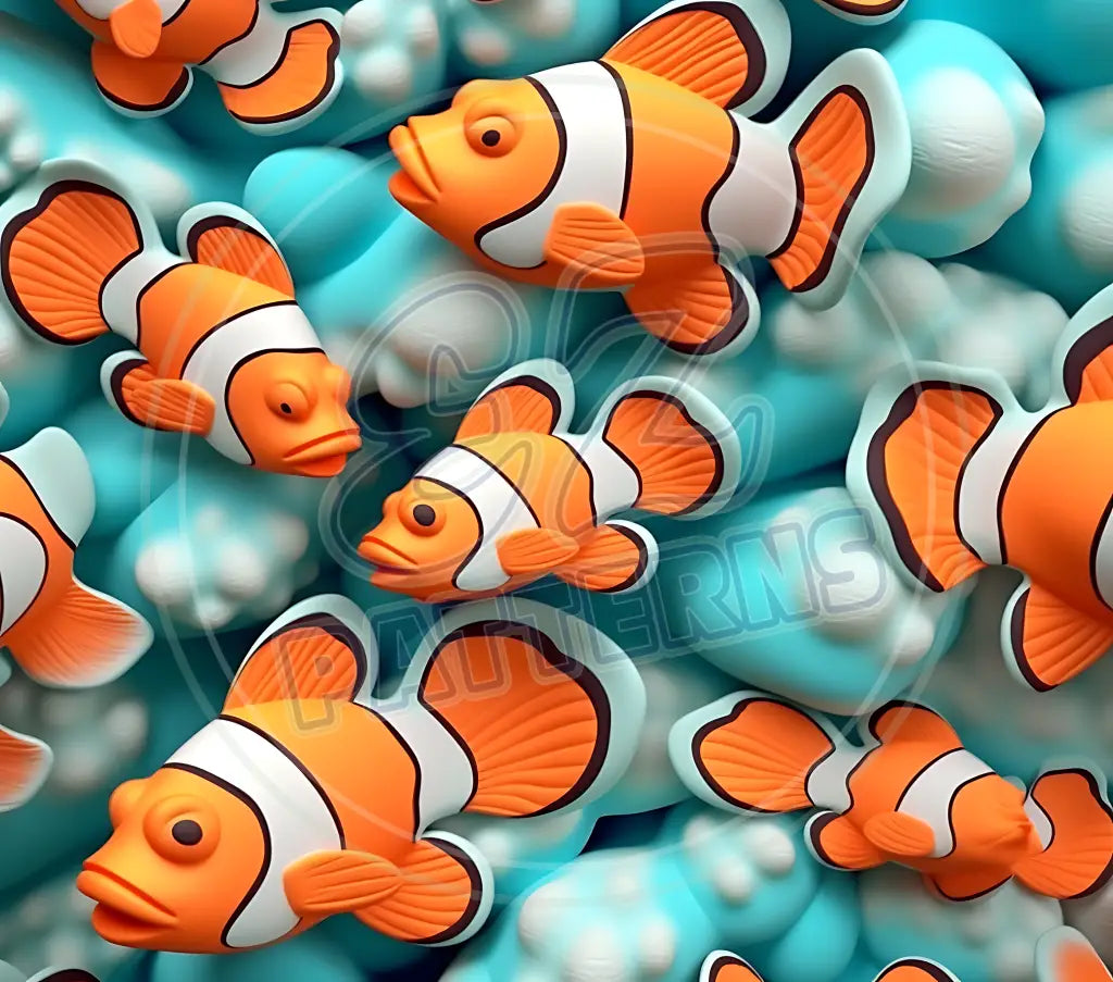 3D Clownfish 002 Printed Pattern Vinyl