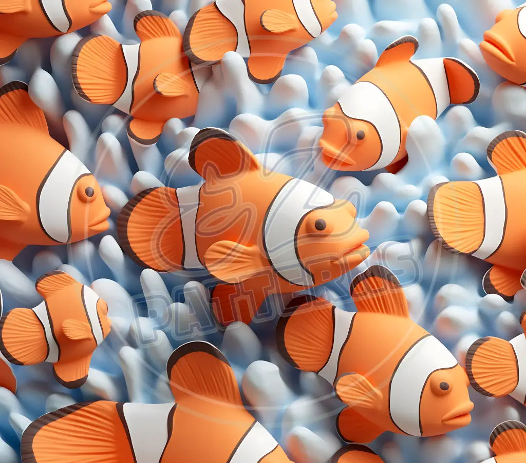 3D Clownfish 003 Printed Pattern Vinyl