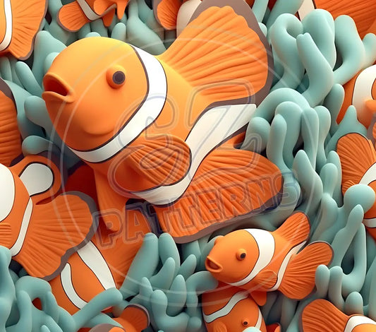 3D Clownfish 007 Printed Pattern Vinyl