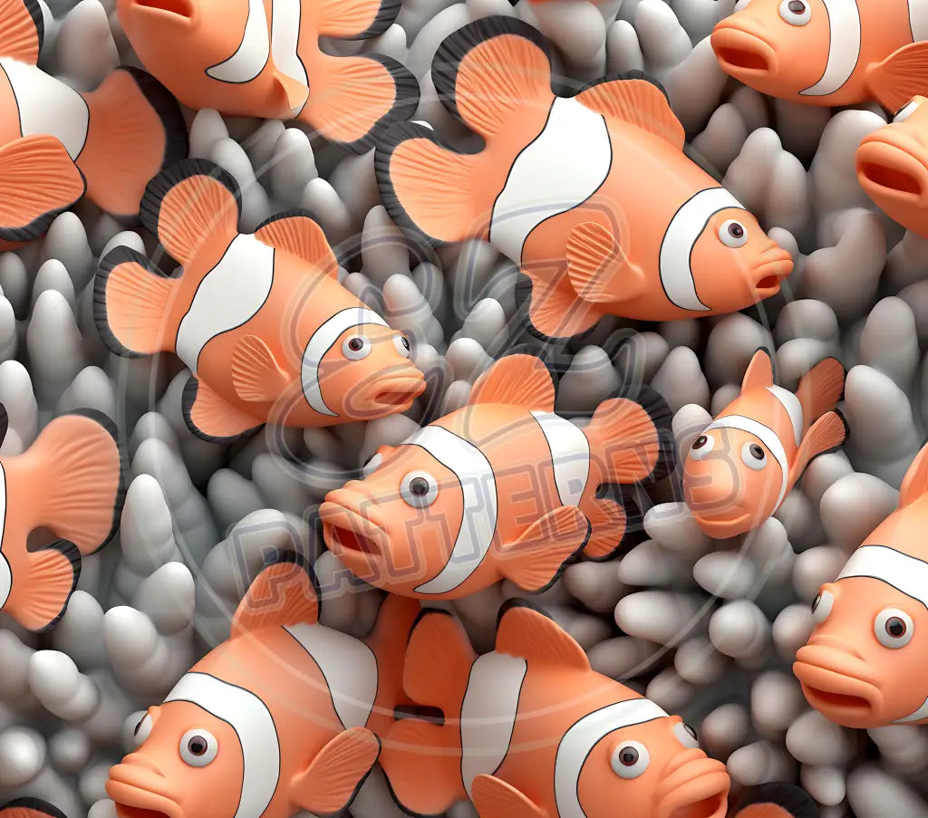 3D Clownfish 008 Printed Pattern Vinyl