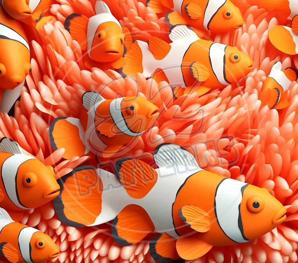 3D Clownfish 009 Printed Pattern Vinyl