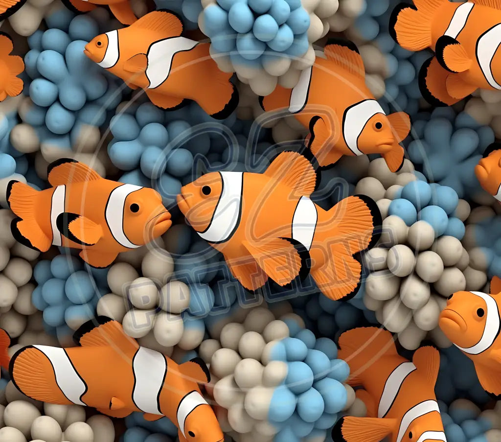 3D Clownfish 010 Printed Pattern Vinyl