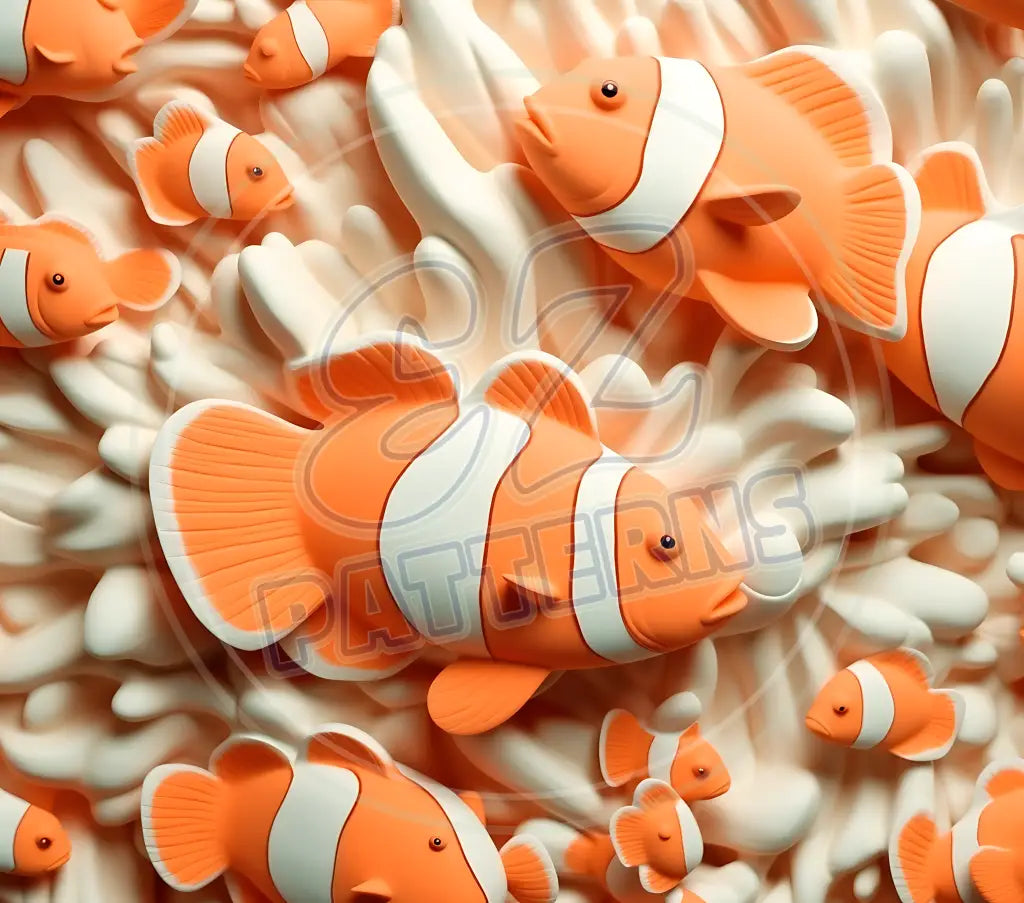 3D Clownfish 016 Printed Pattern Vinyl