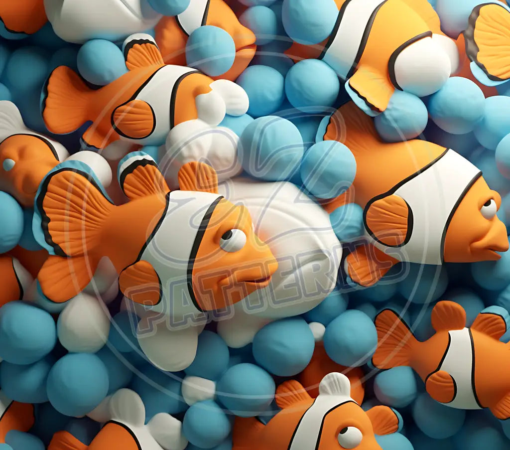 3D Clownfish 019 Printed Pattern Vinyl