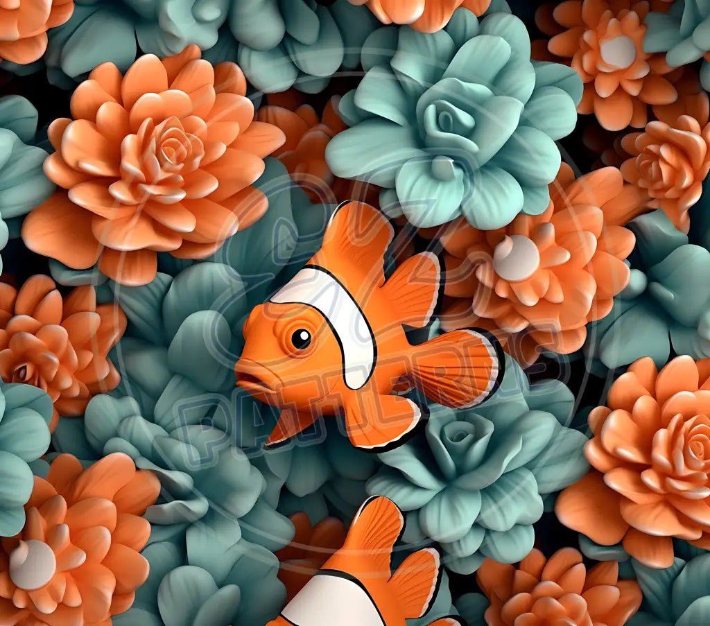 3D Clownfish 026 Printed Pattern Vinyl