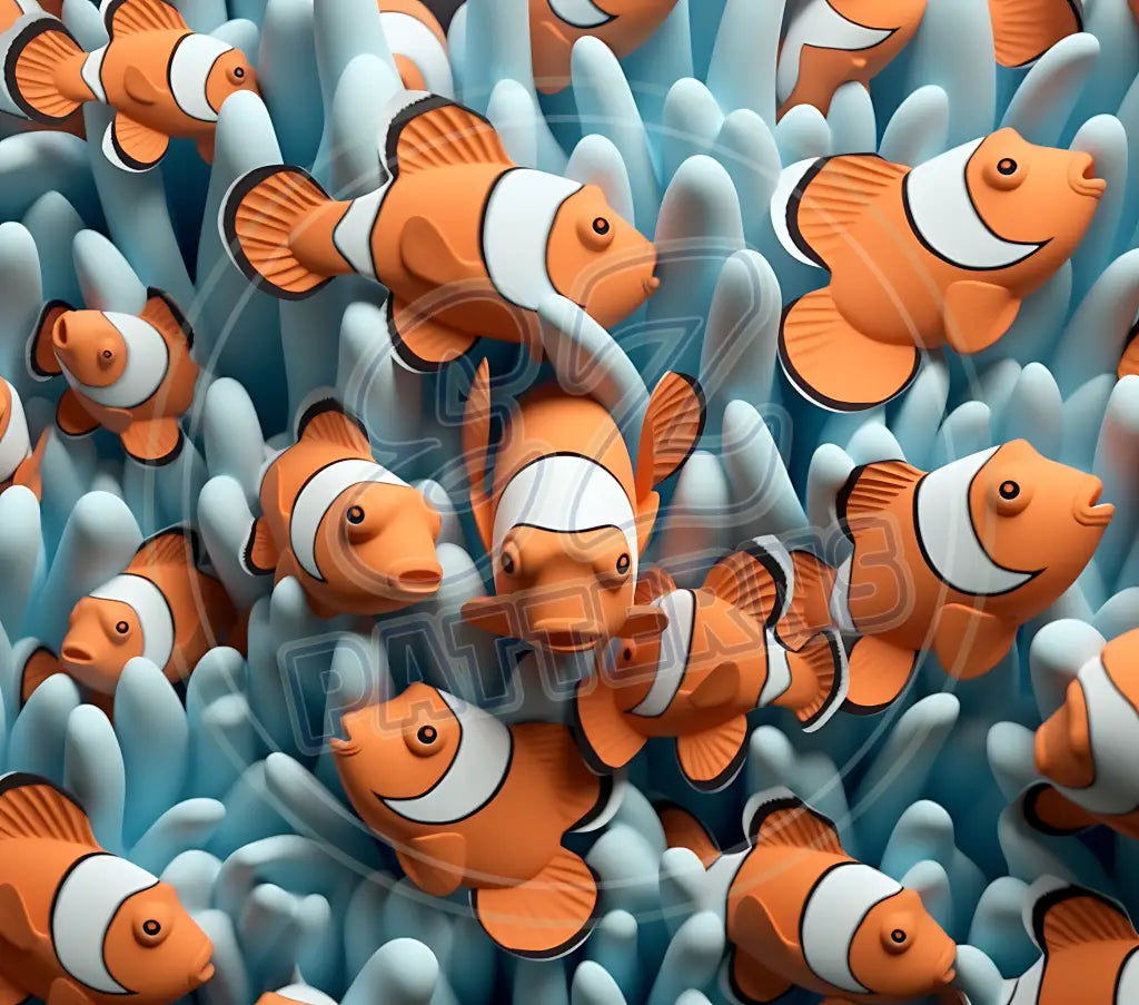 3D Clownfish 027 Printed Pattern Vinyl