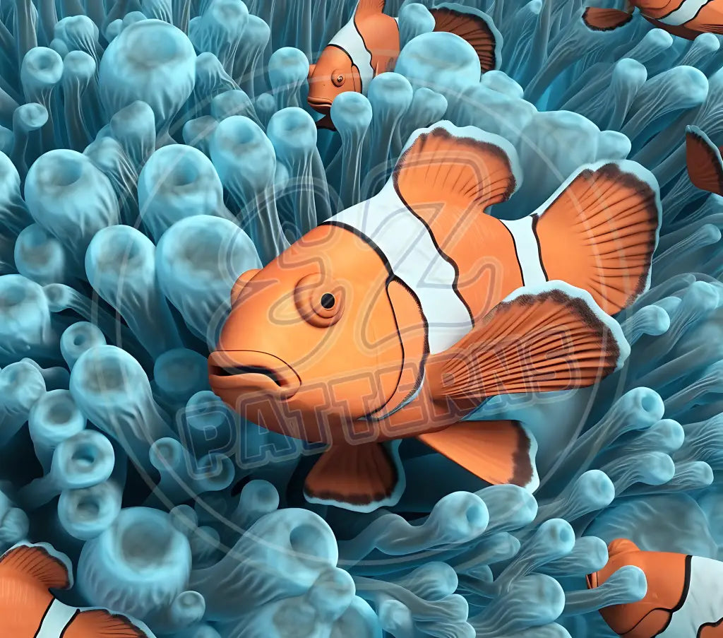 3D Clownfish 028 Printed Pattern Vinyl