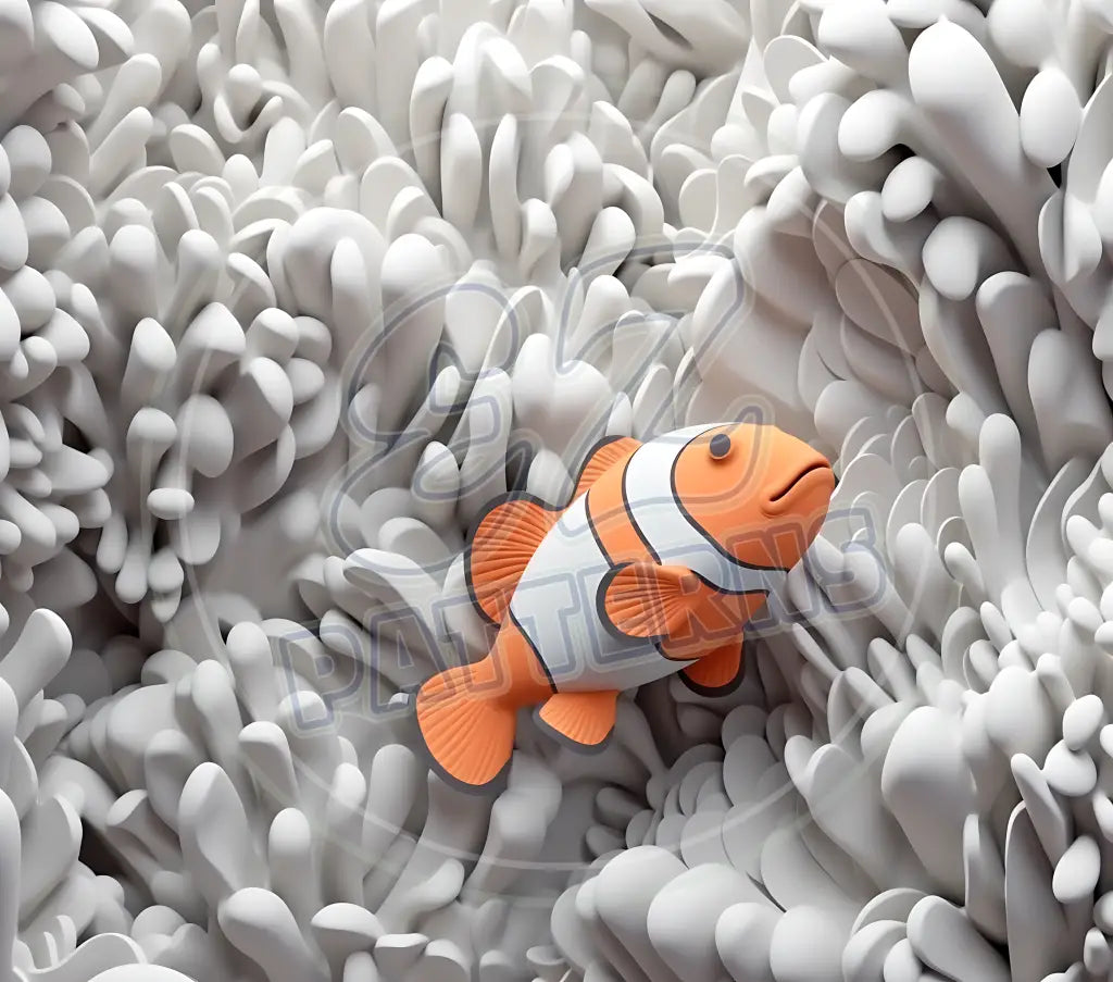 3D Clownfish 029 Printed Pattern Vinyl