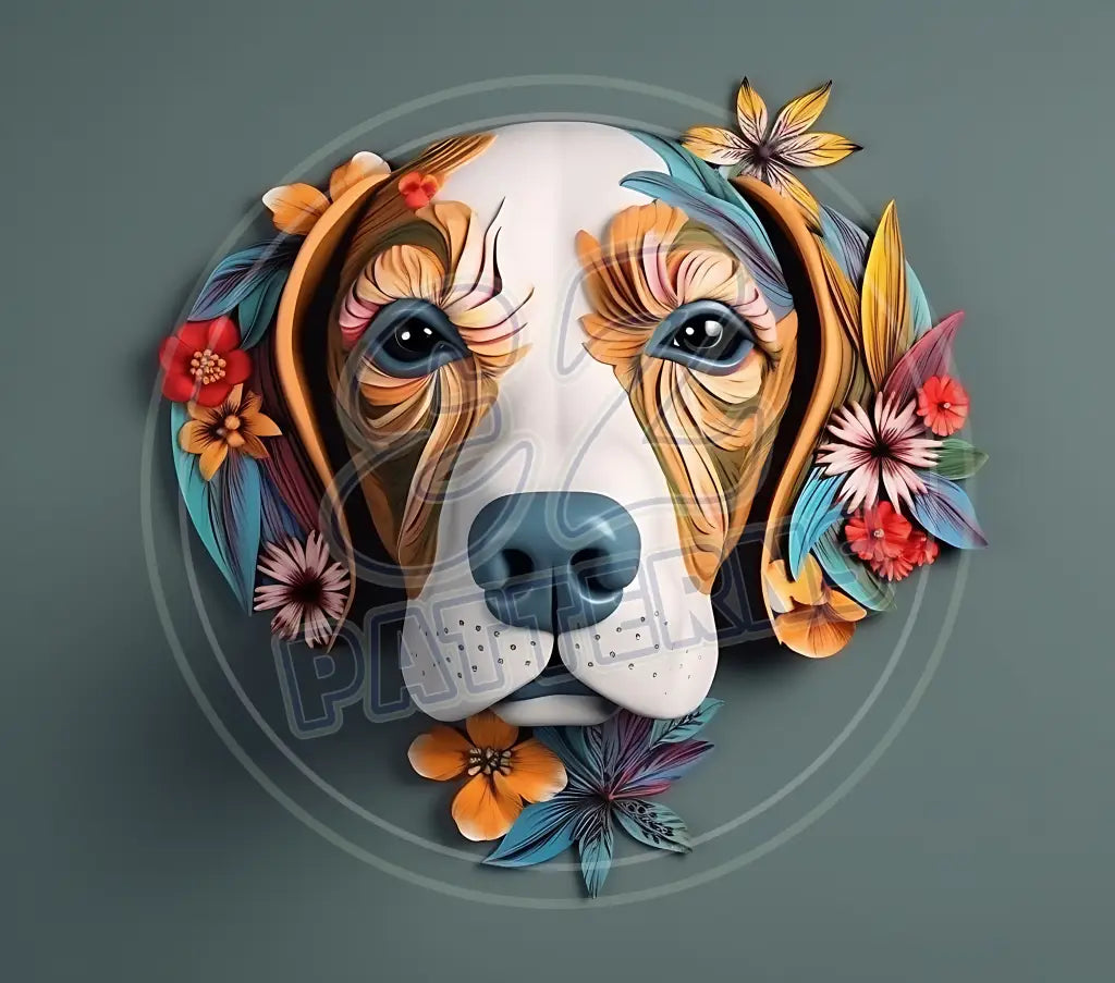 3D Dogs 001 Printed Pattern Vinyl