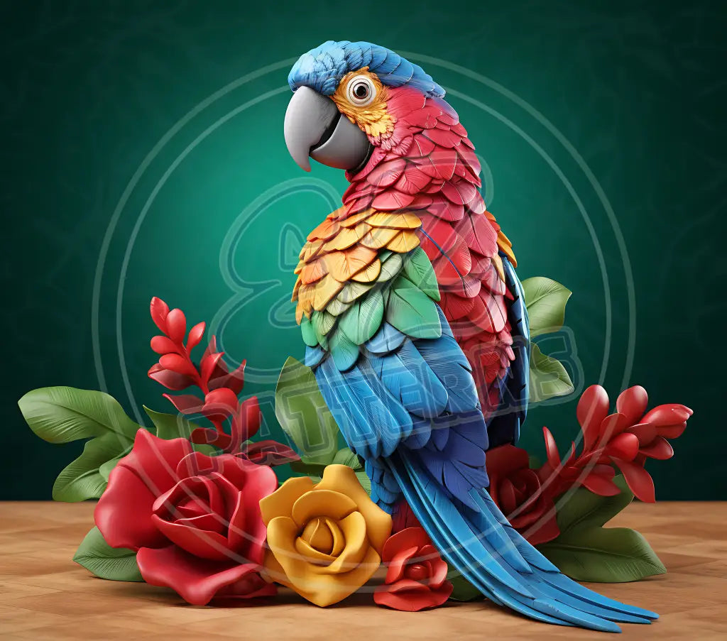 3D Parrots 009 Printed Pattern Vinyl