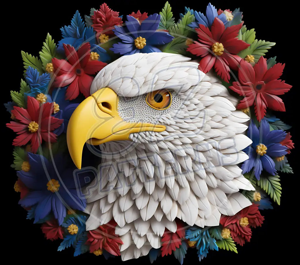 3D Patriotic Eagles 035 Printed Pattern Vinyl