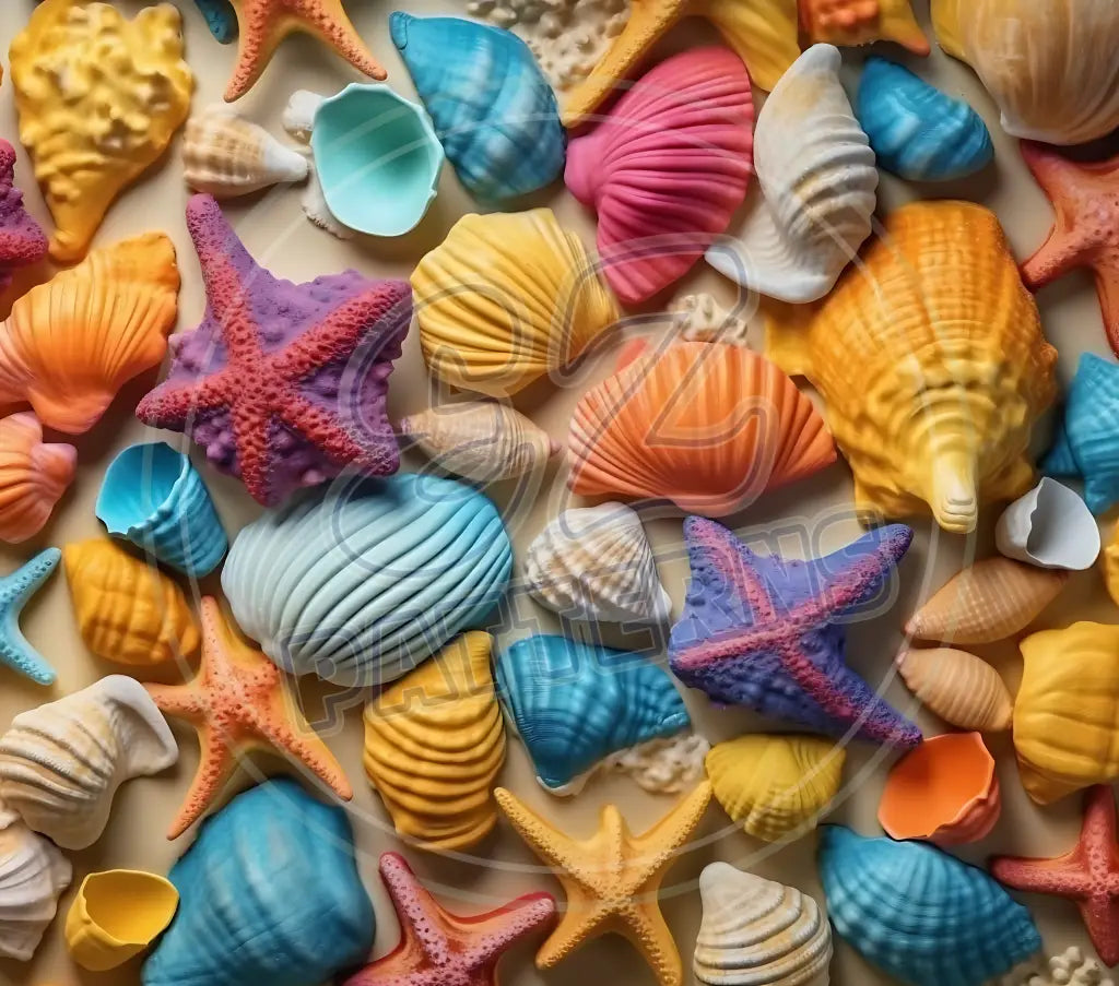 3D Seashells 007 Printed Pattern Vinyl