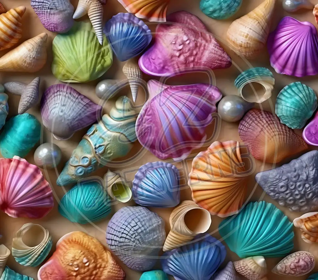 3D Seashells 013 Printed Pattern Vinyl