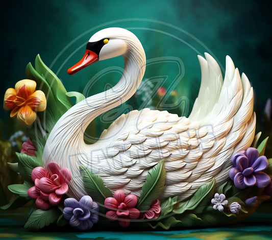 3D Swans 003 Printed Pattern Vinyl