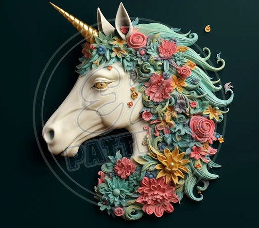 3D Unicorns 007 Printed Pattern Vinyl