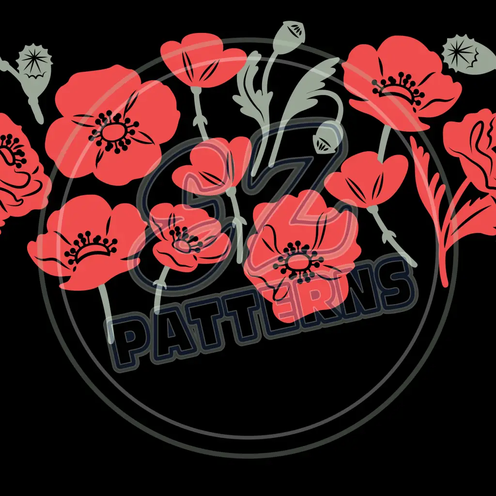 British Poppies 005 Printed Pattern Vinyl