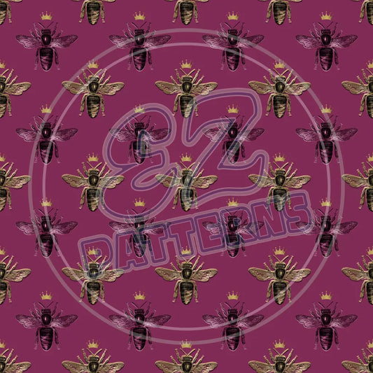 Burgundy Bees 012 Printed Pattern Vinyl