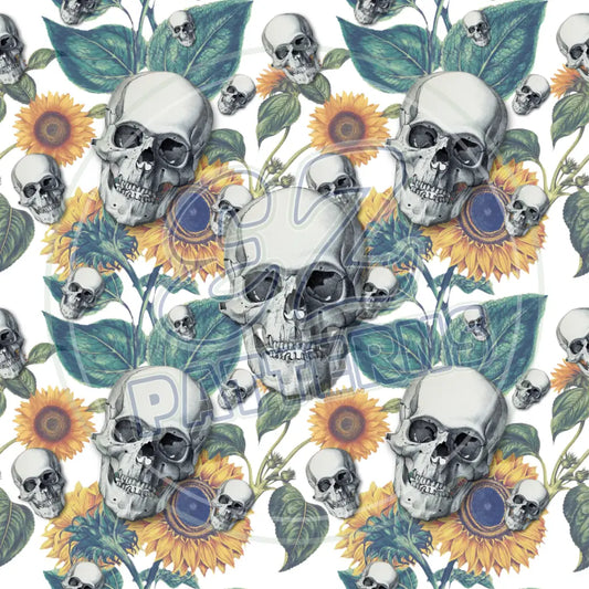 Creepy Crawly Skulls 005 Printed Pattern Vinyl