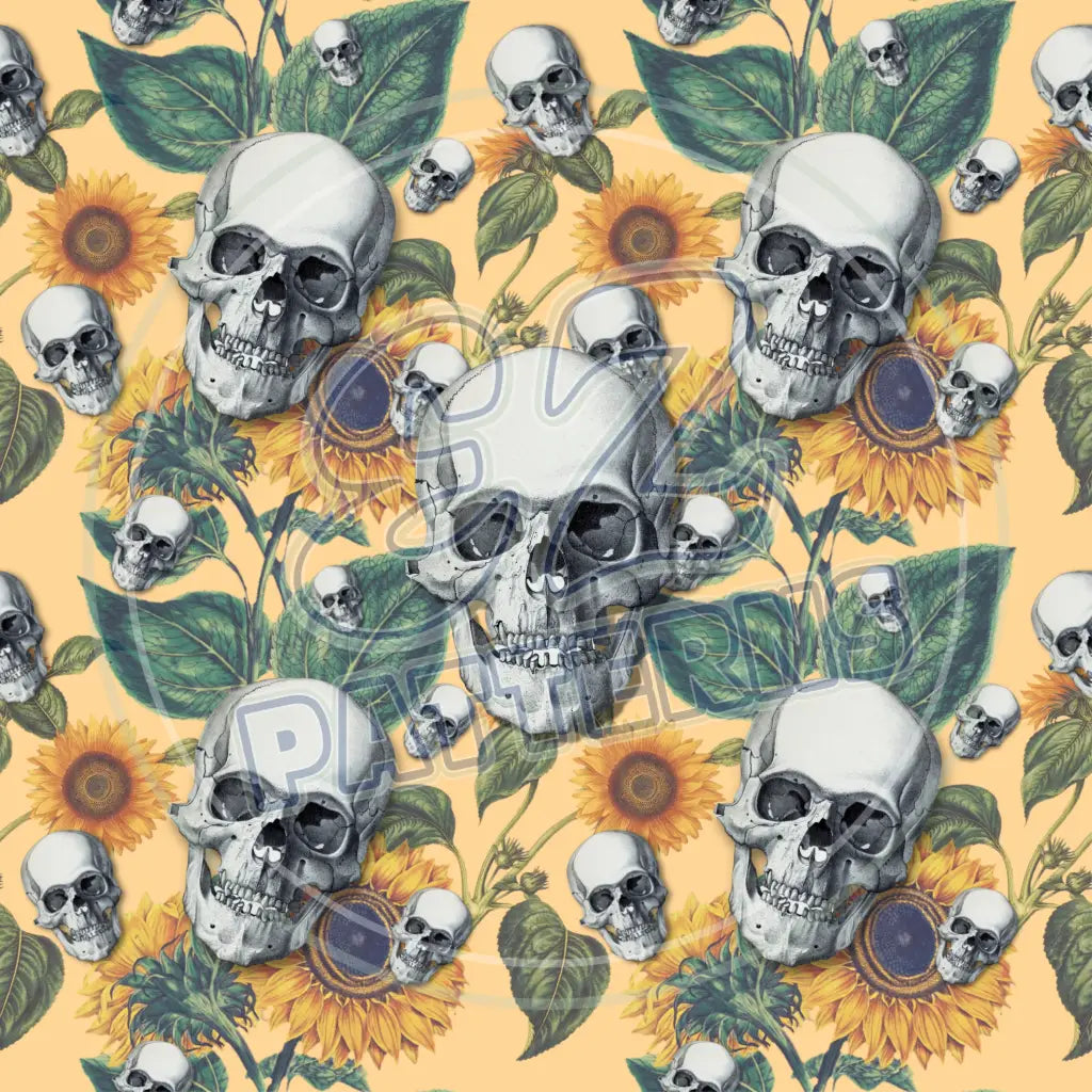 Creepy Crawly Skulls 012 Printed Pattern Vinyl