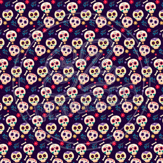 Sugar Skulls 013 Printed Pattern Vinyl