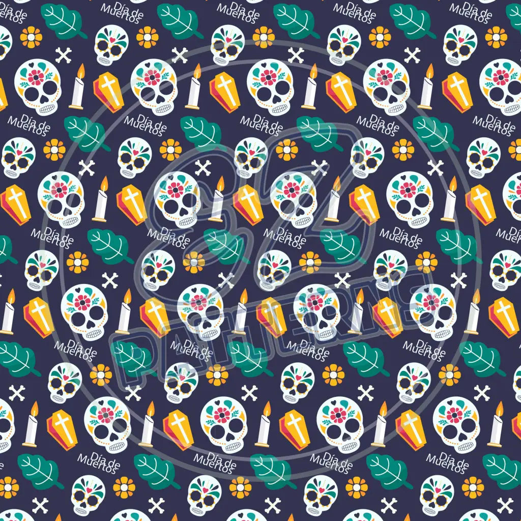 Sugar Skulls 014 Printed Pattern Vinyl