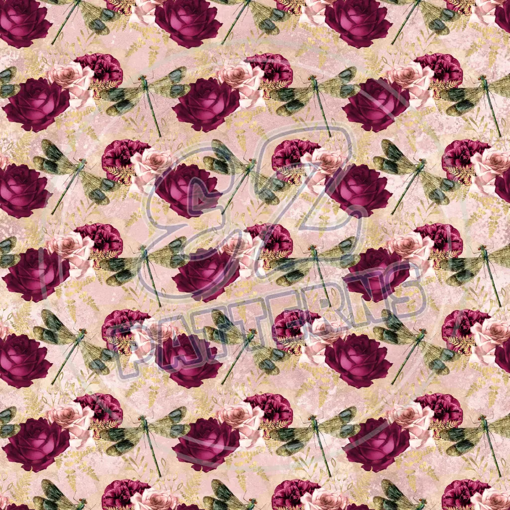 Dragonfly Rose 004 Printed Pattern Vinyl