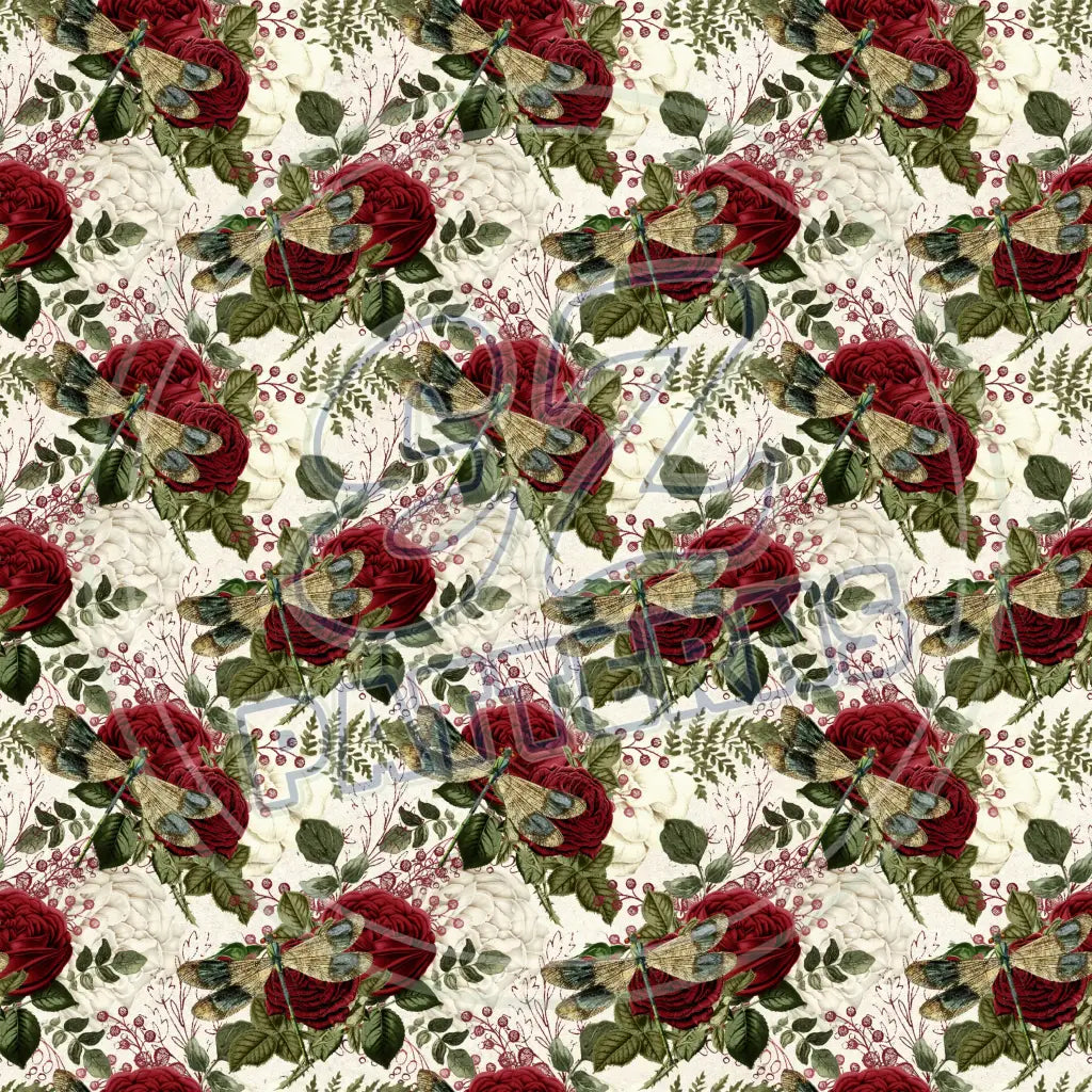 Dragonfly Rose 005 Printed Pattern Vinyl