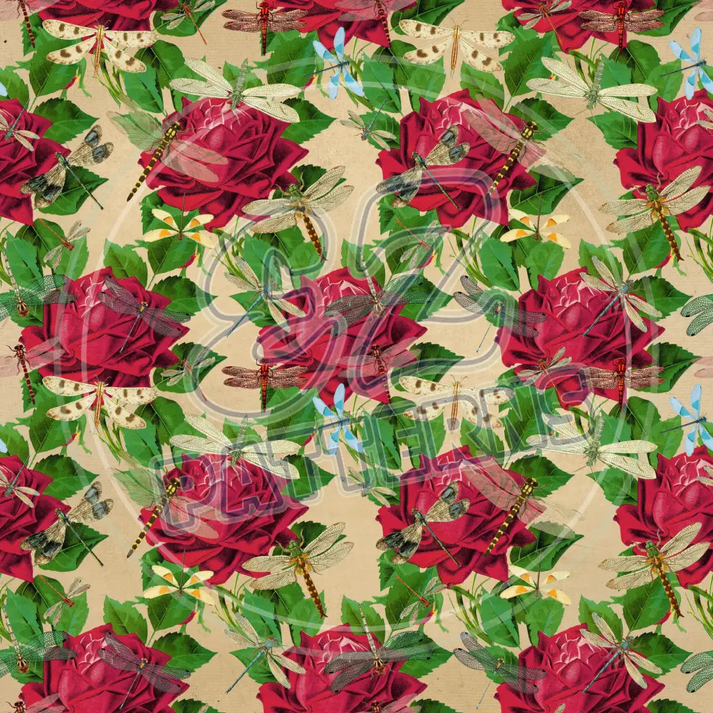 Dragonfly Rose 012 Printed Pattern Vinyl