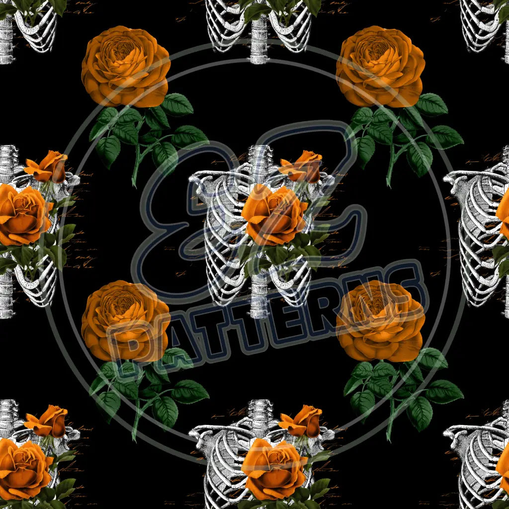 Floral Skulls 010 Printed Pattern Vinyl