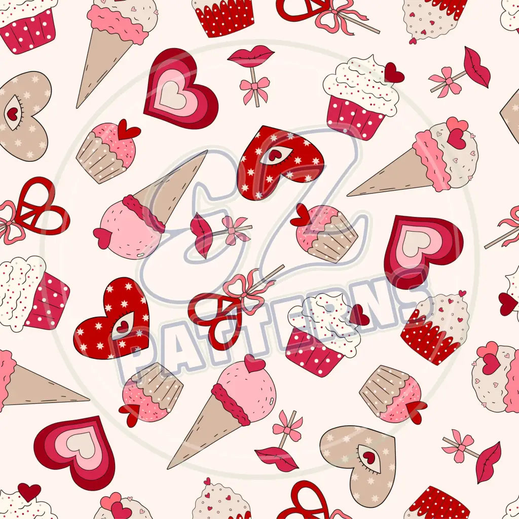 Funky Hearts 009 Printed Pattern Vinyl