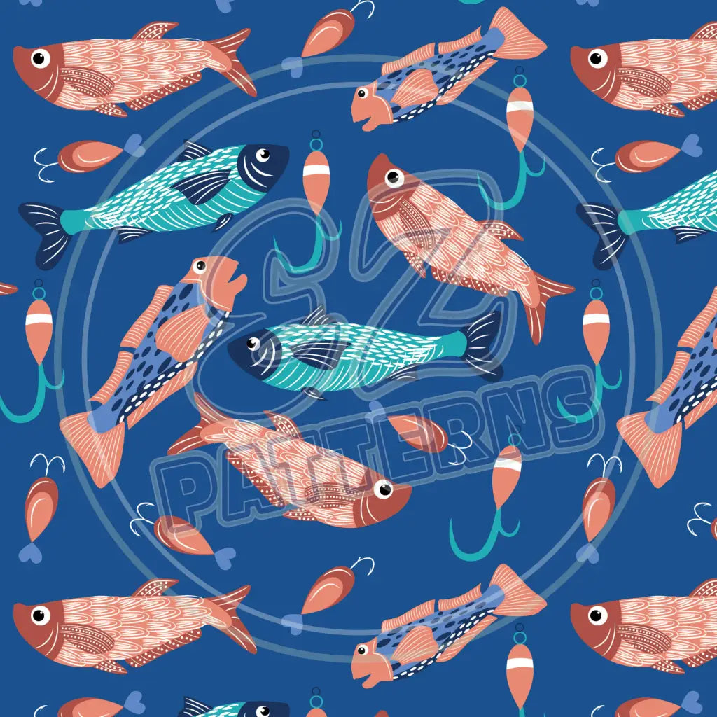 Gone Fishing 001 Printed Pattern Vinyl