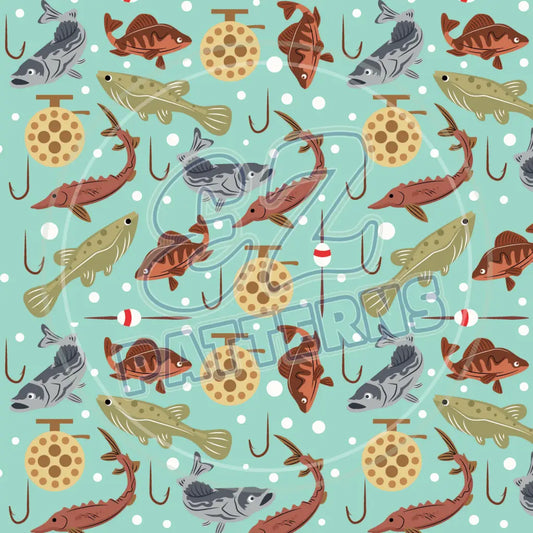 Gone Fishing 003 Printed Pattern Vinyl