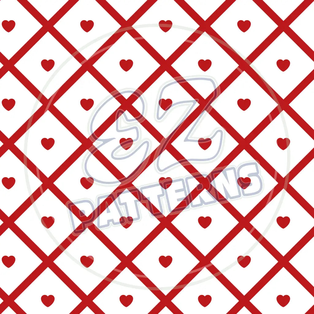 Heart Plaid 007 Printed Pattern Vinyl