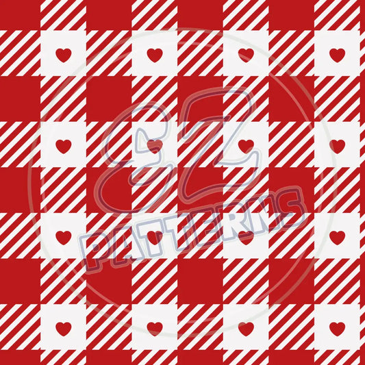 Heart Plaid 008 Printed Pattern Vinyl