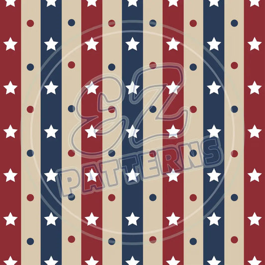 July 4Th Retro 010 Printed Pattern Vinyl