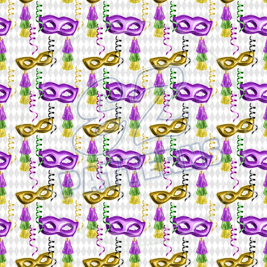 Mardi Gras Bling 004 Printed Pattern Vinyl