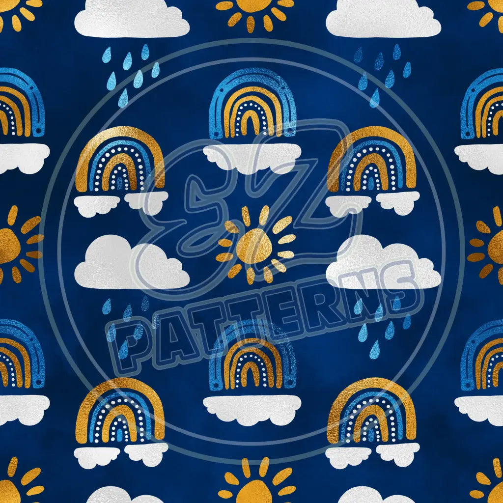 Navy Nursery 003 Printed Pattern Vinyl