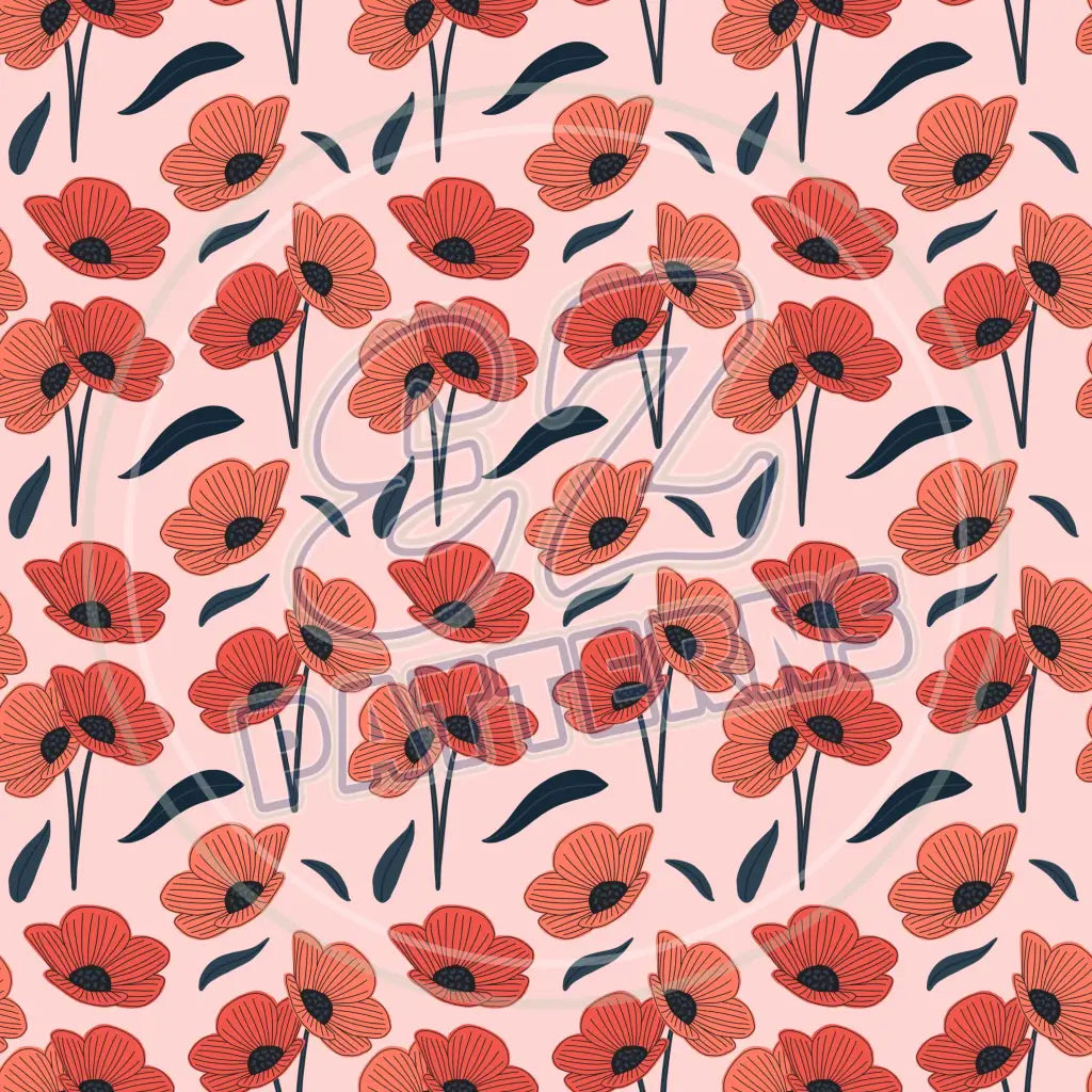 Poppy Motif 005 Printed Pattern Vinyl