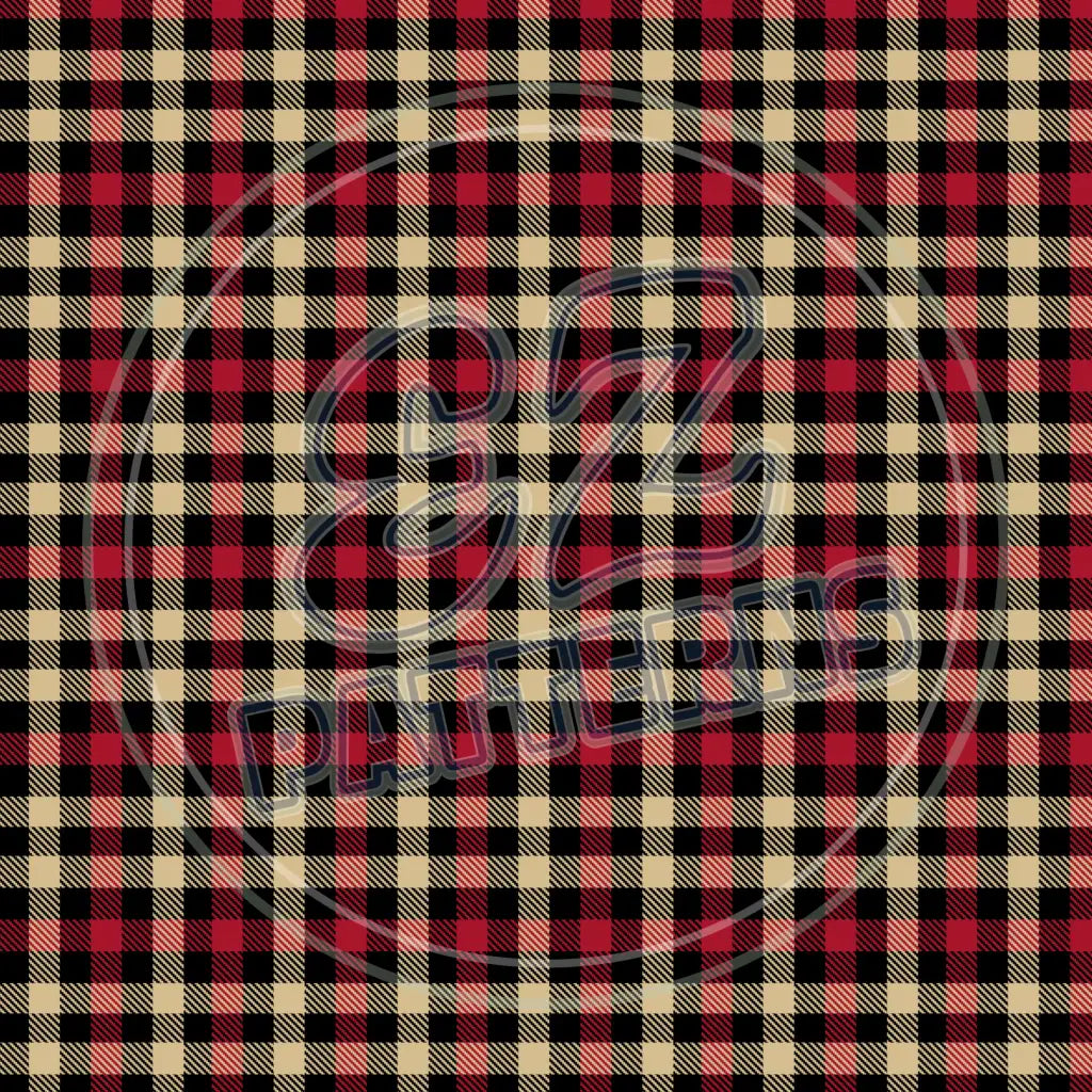 Red & Tan Plaid 007 Printed Pattern Vinyl