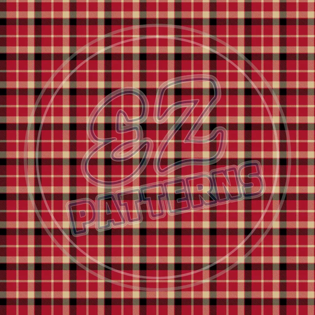 Red & Tan Plaid 016 Printed Pattern Vinyl