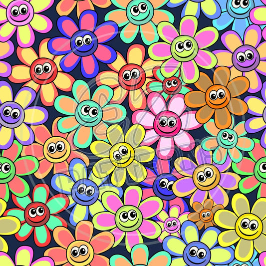 Smiley Petals 003 Printed Pattern Vinyl