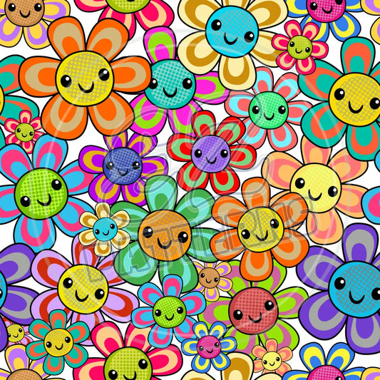 Smiley Petals 004 Printed Pattern Vinyl