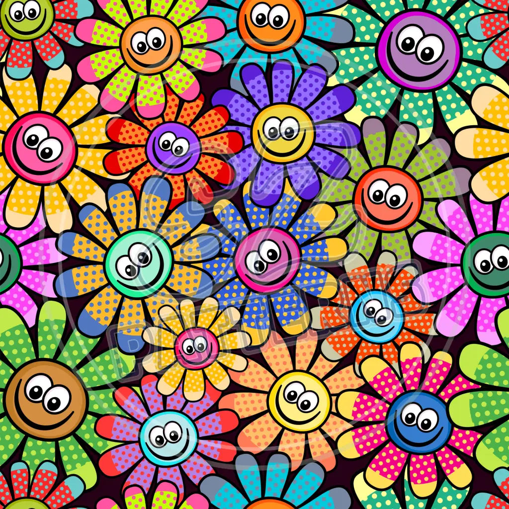 Smiley Petals 006 Printed Pattern Vinyl