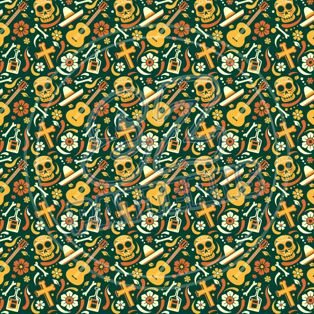 Sugar Skulls 003 Printed Pattern Vinyl