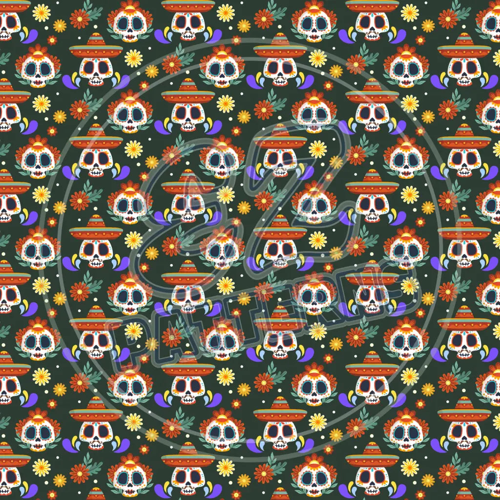 Sugar Skulls 004 Printed Pattern Vinyl