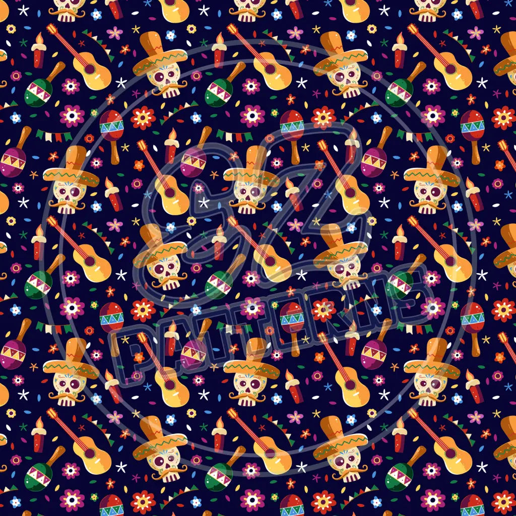 Sugar Skulls 008 Printed Pattern Vinyl