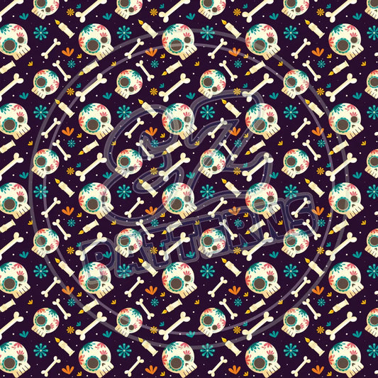 Sugar Skulls 010 Printed Pattern Vinyl