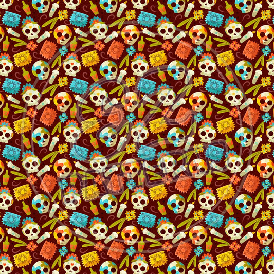 Sugar Skulls 012 Printed Pattern Vinyl